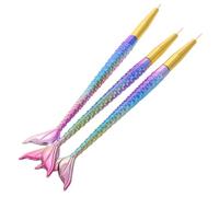 minkissy 3pcs Nail Art Line Pen Mermaid Shaped Nail Art Pens Fine Liner for Shading Decorations