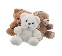 minkissy 3PCS Plush Bear Keychain Sitting Bag Charm Soft Stuffed Animal Pendant for Backpack Purse Phone Accessories Birthday Gift