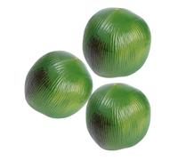 minkissy 3pcs Realistic Artificial Coconuts for Luau Party Favor Versatile Tropical Decorations for Hawaiian Beach Pool Events Portable Faux Fruit Photography Props