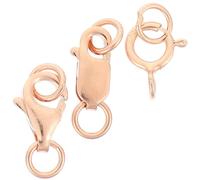 minkissy 3pcs Rose Gold Lobster Clasps for Necklace Making 5mm 8mm Jewelry Connecting Buckles DIY Lobster Claw Clasps for Bracelets and Lanyards