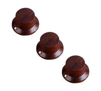 minkissy 3pcs Rosewood Guitar Knobs White Dots for Electric Guitar Bass Wood Control Knobs as Effect Pedal Control Instrument Accessories