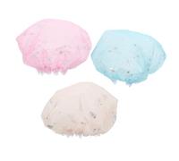 minkissy 3pcs Shower Caps for Women Double Elastic Bath Caps Hair for Makeup Face Washing and Bathing Stain Resistant and Reusable Beanie Hats