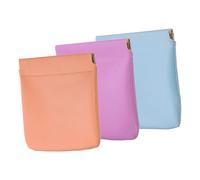 minkissy 3pcs Small Makeup Pouch Pocket Bag No Zipper Self-Closing for Travel Women