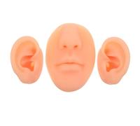minkissy 3pcs Soft Silicone Simulation Ear Nose Mouth Models for Piercing Practice Teaching Tool Fake Human Body Parts