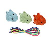 minkissy 3Pcs Soil Ocarina Portable Ethnic Cat Shaped Wind Instruments for Beginners and Adults Random Colors with Tone and Smooth Surface for Festivals and Gatherings Random Color
