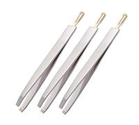 minkissy 3pcs Stainless Steel Eyebrow Clips Tweezers for Eyebrow Grooming and Hair Removal Precision Brow Trimmers for Makeup and Beauty Care
