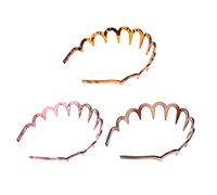 minkissy 3pcs Sturdy U-shaped Hair Hoops for Women Tooth Design Fashion Headband in Dark Coffee Light Red and Brown Creative Headdress for Parties and Everyday Use