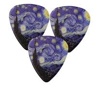 minkissy 3pcs Thin Guitar Picks Unique Starry for Acoustic Guitar Ukulele Bass Durable Smooth Picks for Enhanced Sound Quality Essential Accessory for Musicians