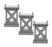 minkissy 3pcs Train Bridge Pier Model Sturdy Support Accessories for Playtime Railroad Set Lightweight Stackable Design for Train Lovers and Scenery Decoration