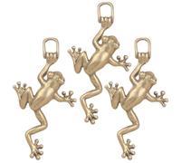 minkissy 3pcs Vintage Brass Frog Pendants Animal Statue Decor Key Ring Pendant for DIY Crafts and Frog Decor for Presents and Keychain Cute Accessories