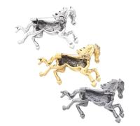 minkissy 3pcs Vintage Horse Brooch Enamel Zodiac Pins for Women Men Year Horse Metal Accessories with Secure Pin Symbolizing Strength Success Retro Style for Jackets Hats Backpacks