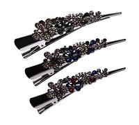 minkissy 3pcs Vintage Rhinestone Crystal Hairpin Hair Clips Wedding Accessories