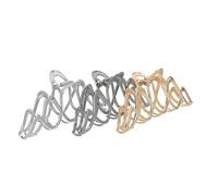 minkissy 3pcs Wave Pattern Metal Hair Claw Clips Set Gold Silver Black Non-slip Grip for Thick and Thin Hair for Women and Wedding Accessories