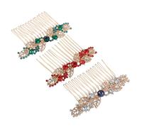 minkissy 3pcs Wedding Hair Comb Rhinestone Side Hair Combs with Metal Teasing Pick for Women Bridesmaids