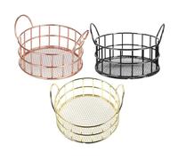 minkissy 3pcs Wire Storage Baskets with Mesh Structure and Integrated Design, Metal Desktop Organizer Bins to Enhance Sense of Order, Suitable for Living Rooms and Office Desktops
