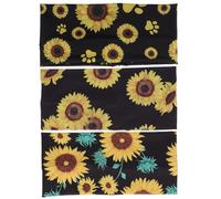 minkissy 3pcs Women Sports Headband with Sunflower Print Elastic Wide Sweatbands for Running Yoga and Daily Wear Stretchy Hair Wraps for Active