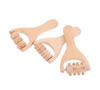 minkissy 3pcs Wooden Massage Roller Stick for Neck Back Foot Athletes Multi-Functional Muscle Massager Tool Portable Design