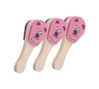 minkissy 3pcs Wooden Music Clapper Castanet Hand Clappers Lightweight Noise Makers for Easy Grip Early Music Education Rhythm Development