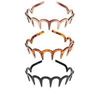 minkissy 3Pcs Zig Black Plastic Sharks Tooth Hair Comb Headband Hair Hoop Accessory for Womens Lady Girls