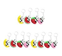 minkissy 3sets Cute Plush Panda Keychain Cartoon Fruit Design Bag Pendant Adorable Stuffed Doll for Women Birthdays Valentine Day More 4pcs*3