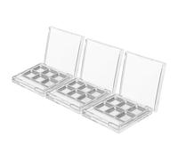 minkissy 3sets Empty Eyeshadow Palette Compartments Square Tray Brush Holder for DIY Makeup Storage Case Eyeshadow Pan Organizer