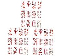 minkissy 3sets Halloween Window Stickers Bloodstains Wound Stitch Patterns Scar Scratch Party Decorations Indoor Wall Decor 36sheets*3