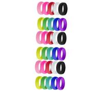 minkissy 3sets Silicone Wedding Rings Rainbow for Active Durable Comfortable Alternative to Rings for Couples Present for Loved Ones 10pcs*3