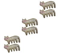 minkissy 3sets Wooden Cat Shaped Massage Comb Portable Wide Tooth Scalp Massager for Improved Hair Texture and Relaxation Lightweight Durable Design Grooming Tool for Cats 2pcs*3