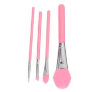 minkissy 4 in 1 Silicone Makeup Brush Set Foundation Eye Lip Makeup Non-absorbent for Less Waste