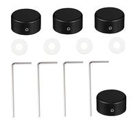 minkissy 4 Sets Aluminum Alloy Pedal Footswitch Toppers for Guitar Effect Pedal Durable Protection Caps Lightweight Foot Easy to Hit and Replace Black