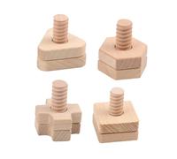 minkissy 4 Sets Educational Wooden Screw for Shapes Matching Puzzle Nut and Bolt Safe Water Paint Enhances Hand-eye Coordination and Shape Cognition