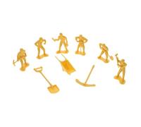 minkissy 4 Sets Engineering Workers Figurines Plastic Construction Model Kit with Tools Safe Smooth Surface Creative Imaginative Playset for Boys and Age