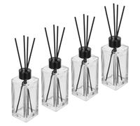 minkissy 4 Sets Glass Reed Diffuser for Bathroom Toilet, Essential Oil Diffuser Sticks with Glass Fiber Bottles, 5 X 1.9 Inch, Continuous Freshness Optimized for Small Spaces
