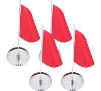 minkissy 4 Sets Mini Golf Flag Sticks Set with Stainless Steel Hole Cups and Red Oxford Cloth Flags for Practice Putting Green and Official Courses, Professional Design for Versatile Golf