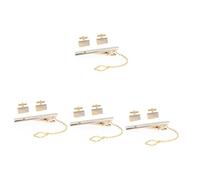 minkissy 4 Sets Rhinestone Cufflinks and Tie Clip Set for Men Elegant Gold Necktie Clip Cuff Links Durable and Lightweight for Weddings Parties and Formal Events