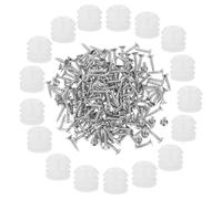 minkissy 400pcs Cabinet Hinge Hardware Kit with White Plastic Dowel Inserts, 4x8mm Threadless Self-Tapping Expansion Plugs and 3.5x16mm Nickel-Plated Screws for Kitchen Cabinet Door