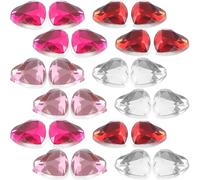 minkissy 400pcs Heart-Shaped Acrylic Flatback Rhinestones Set in Light Red, Light Pink, Rose Red B White for Valentine Crafts, DIY Embellishments, Clothing Decoration and Scrapbooking
