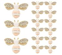 minkissy 40pcs DIY Alloy Bee Charm Flatback Miniature Bee Decorations for Phone Case Crafting and Hair Accessories White No-hole Adornments for Creative Jewelry Making