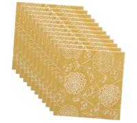 minkissy 40pcs Gold Rose Printed Paper Napkins Soft Durable Decorative Beverage Dinner Napkins for Weddings Anniversaries Parties Absorbent Floral Luncheon Serviettes