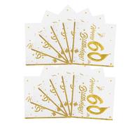 minkissy 40pcs Gold-Stamped Birthday Napkins Elegant 60th Birthday Decorations Soft Hand Napkins for Bathroom Classy Party Supplies