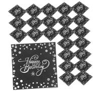 minkissy 40Pcs Silver Foil Decorative Disposable Napkins for Birthday Parties Cocktail Events Stylish Tableware Supplies Elegant Hand Towels for Men Convenient Clean Up