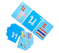 minkissy 45Pcs Thai Language Flash Cards for Learning Cards Speech Therapy Materials for Home Classroom Use Lightweight Educational Tool