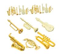 minkissy 48 Pcs Miniature Musical Instruments Set Plastic Saxophone Violin Trumpet French Horn Cello Models for Dollhouse Music Succulent Garden Decor