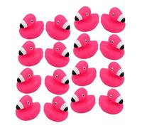 minkissy 48pcs Shower Bath Cartoon Pink Flamingo Squeeze Squeaky Water Playthings for Safe Vinyl Material Fun Bathtub Bathing for Boys and Pool and Beach Use