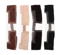 minkissy 4pcs Adjustable Velvet Wig Grip Bands Elastic Anti-Slip Headbands for Lace Front Wigs Secure Fit Bands in Black Brown Beige for Installation and Hair Styling