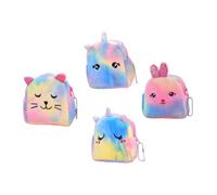minkissy 4Pcs Adorable Unicorn Plush Coin Purses Cute Mini Storage Bags for Change for Little Friends Durable Design