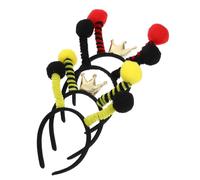 minkissy 4Pcs Bee Antenna Headbands for Cosplay Party and Festival Durable Bee Accessories with Yellow Red Crown Black and Yellow Black Design Chic Hair Hoops for Special Occasions and