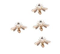 minkissy 4pcs Bee Brooch Pin with Crystal Rhinestones Elegant Insect Jewelry for Women Lightweight Retro Fashion Accessory for Parties and Everyday Wear