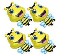 minkissy 4Pcs Bee Foil Balloons Adorable Animal Party Decorations Unique Birthday Shower Decor Fun Photo Props for Celebrations