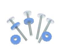 minkissy 4Pcs Blue M10 Threaded Spindle Rods for Safety Gates Metal Gate Bolts with Adjustable Feet Pressure Mounted Stair Accessories for Home Guardrail Installation